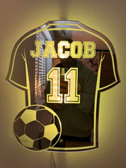 Personalised Football Jersey Mirror | LED Light · Homefinn