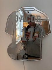 Personalised Football Jersey Mirror | LED Light · Homefinn