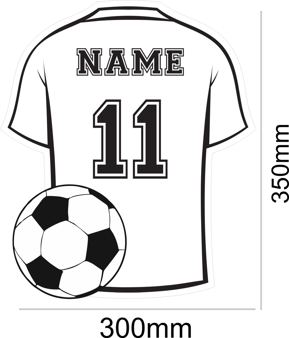 Personalised Football Jersey Mirror | LED Light · Homefinn