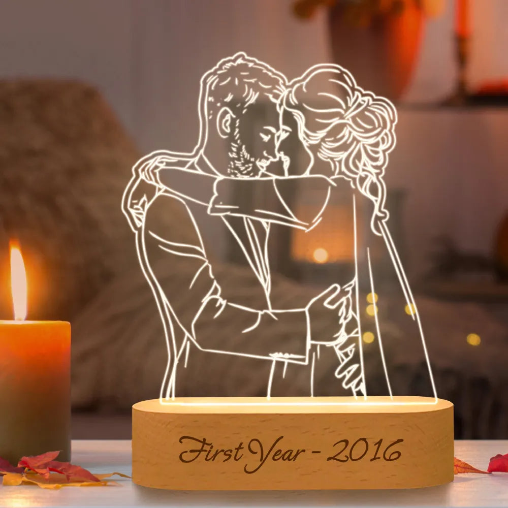 Personalised Photo Night Light | LED Engraved · Homefinn