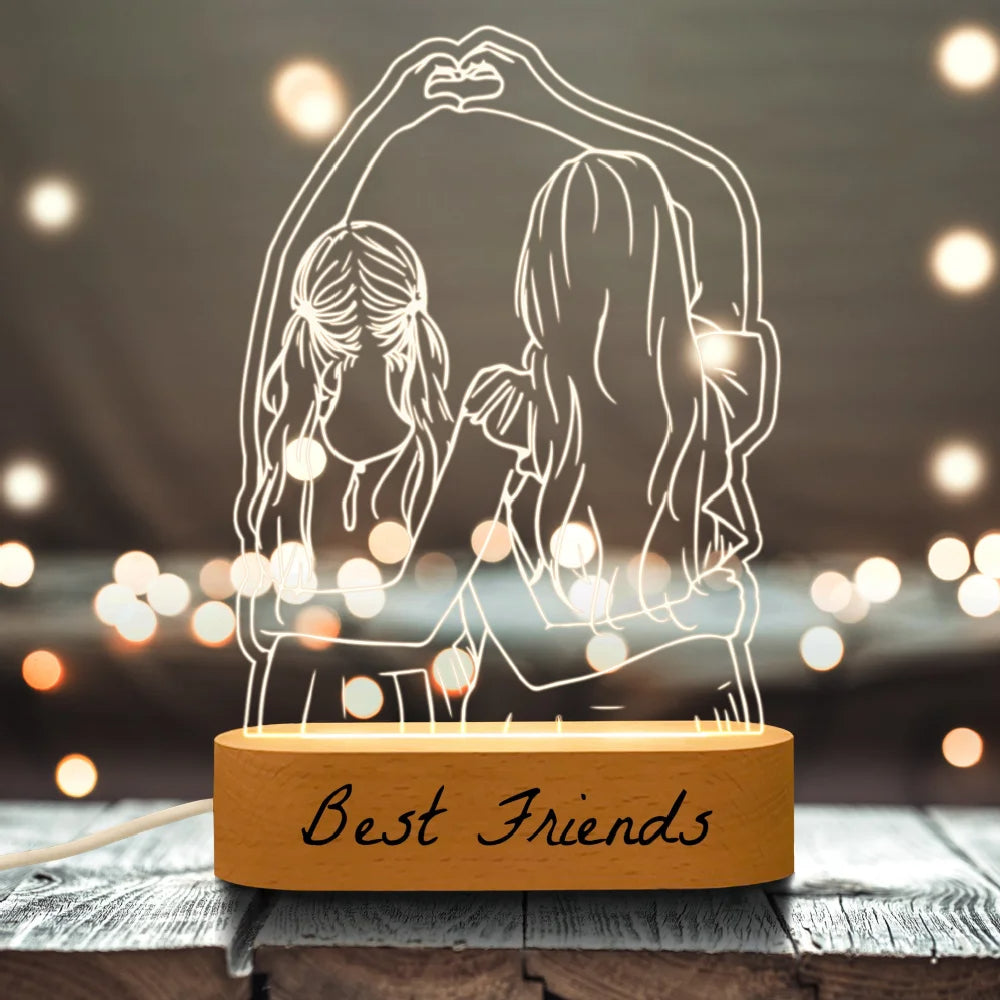 Personalised Photo Night Light | LED Engraved · Homefinn