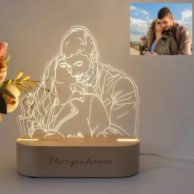 Personalised Photo Night Light | LED Engraved · Homefinn