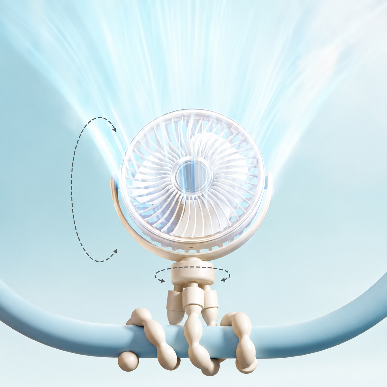 Portable Clip-On Fan | LED Display · Homefinn