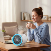 Portable Desk Fan | LED Light · Homefinn