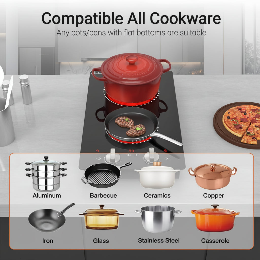Portable Electric Cooktop | Double Burner · Homefinn