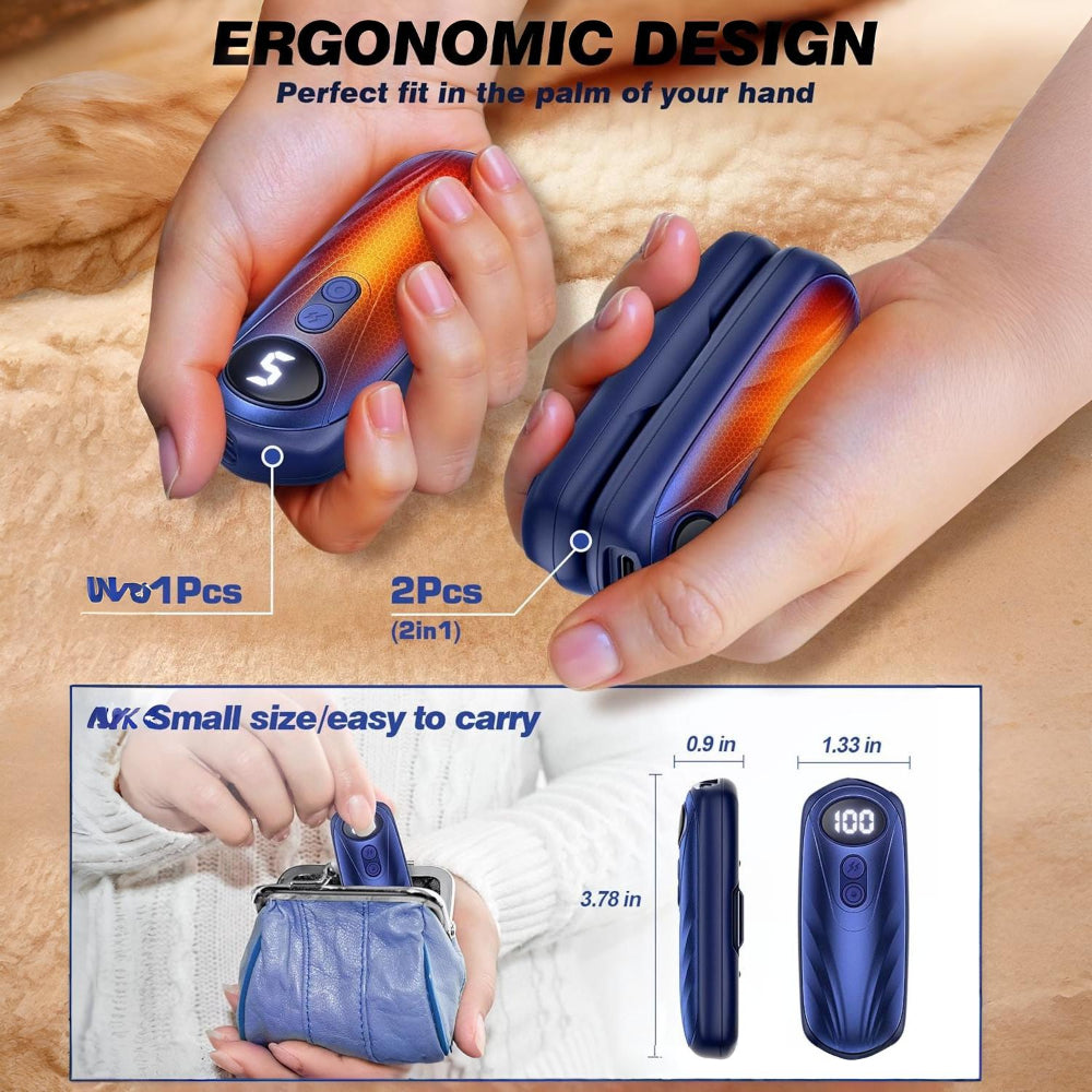 Rechargeable Hand Warmer | LED Display · Homefinn