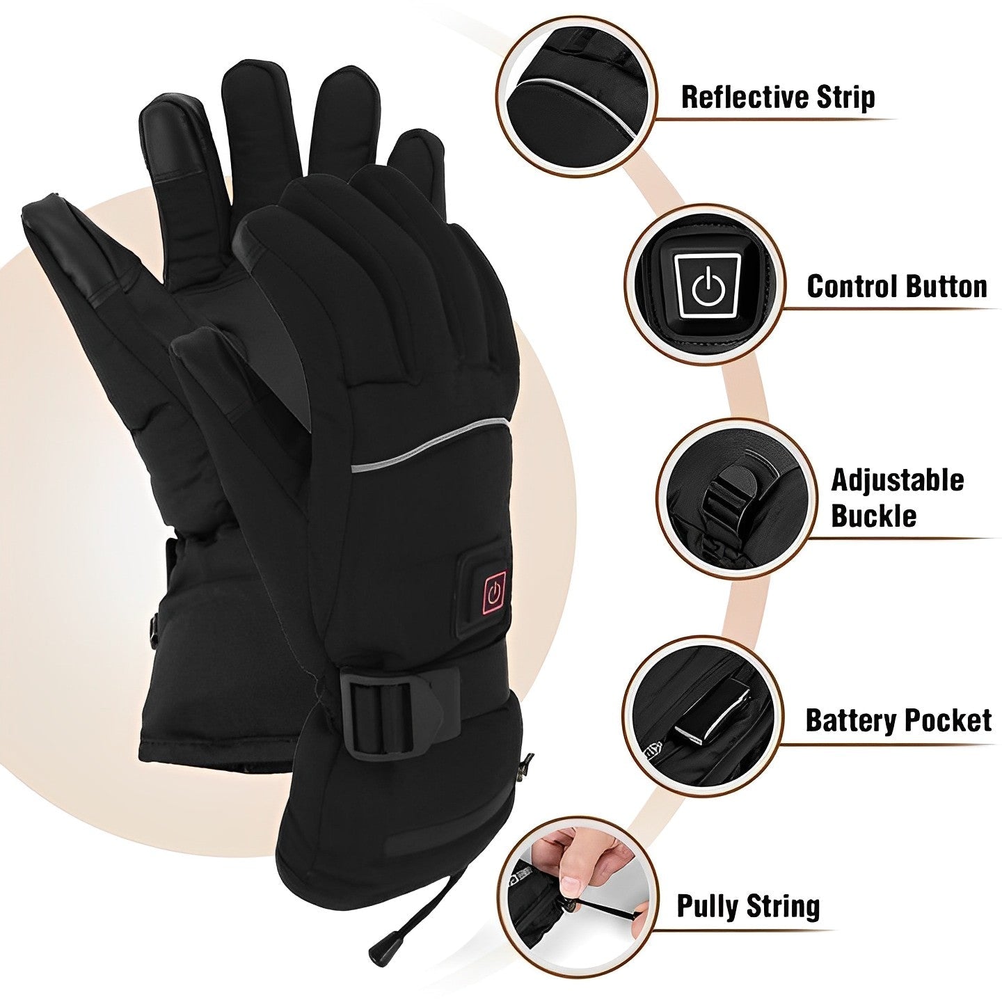 Rechargeable Heated Gloves | Touch Control · Homefinn