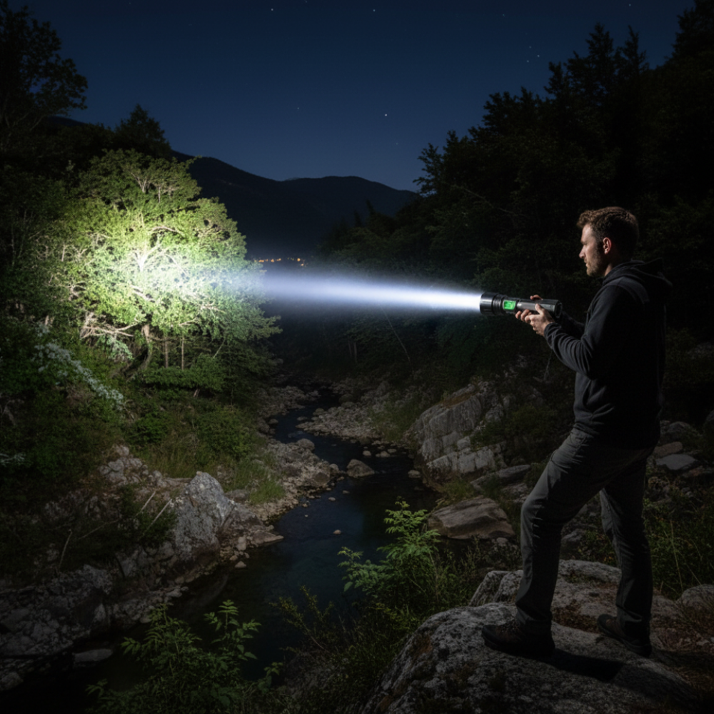 Rechargeable LED Flashlight | Battery Display · Homefinn