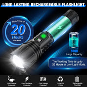 Rechargeable LED Flashlight | Battery Display · Homefinn