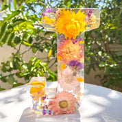 Resin Letter Night Light | LED Pressed Flowers · Homefinn