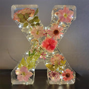 Resin Letter Night Light | LED Pressed Flowers · Homefinn