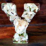 Resin Letter Night Light | LED Pressed Flowers · Homefinn