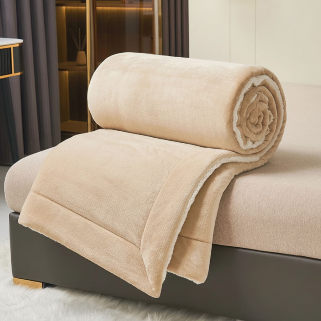 Reversible Throw Blanket | Sherpa Lined · Homefinn
