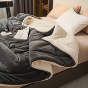 Reversible Throw Blanket | Sherpa Lined · Homefinn
