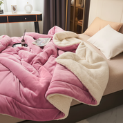 Reversible Throw Blanket | Sherpa Lined · Homefinn
