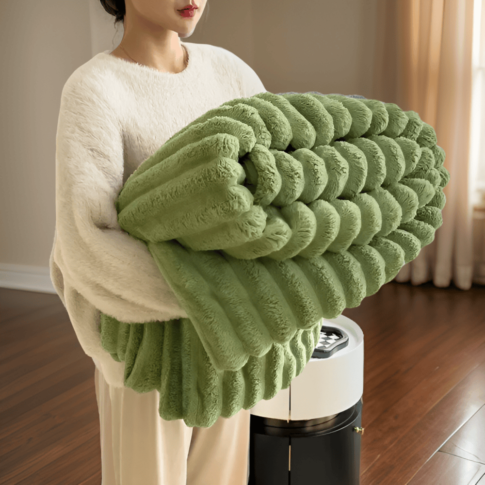 Ribbed Throw Blanket | Textured Stripe · Homefinn