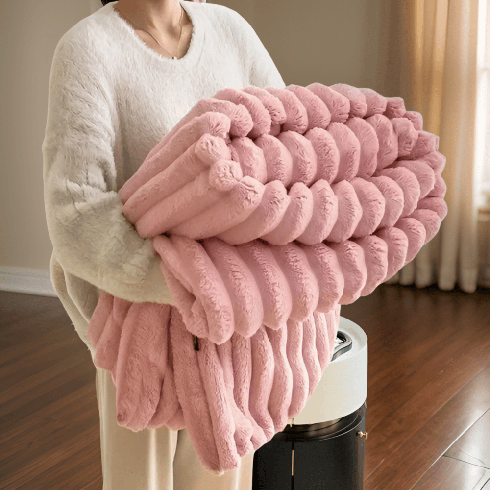 Ribbed Throw Blanket | Textured Stripe · Homefinn
