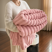 Ribbed Throw Blanket | Textured Stripe · Homefinn