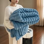 Ribbed Throw Blanket | Textured Stripe · Homefinn
