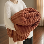 Ribbed Throw Blanket | Textured Stripe · Homefinn