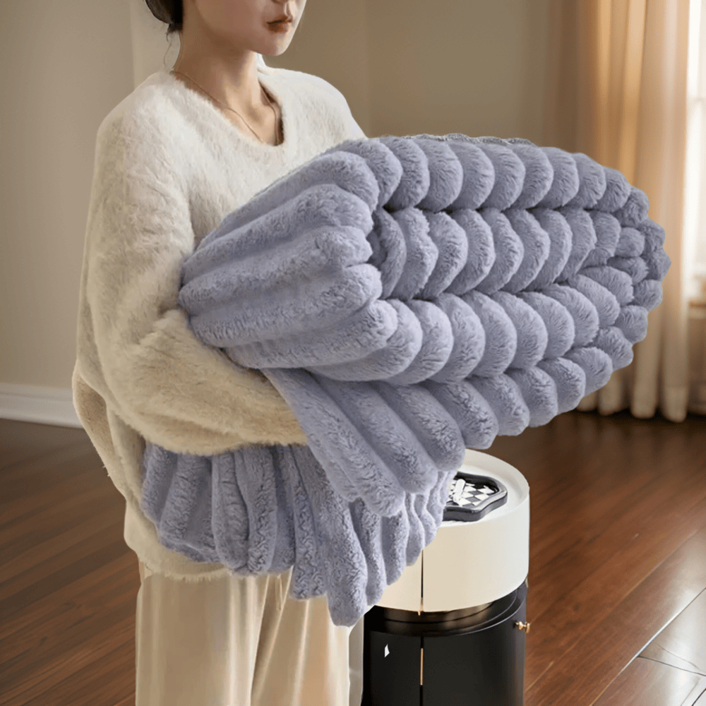 Ribbed Throw Blanket | Textured Stripe · Homefinn