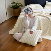 Ribbed Throw Blanket | Textured Stripe · Homefinn