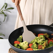 Silicone Kitchen Utensil Set | Wooden Handle · Homefinn