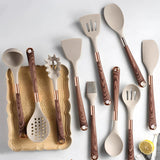 Silicone Kitchen Utensil Set | Wooden Handle