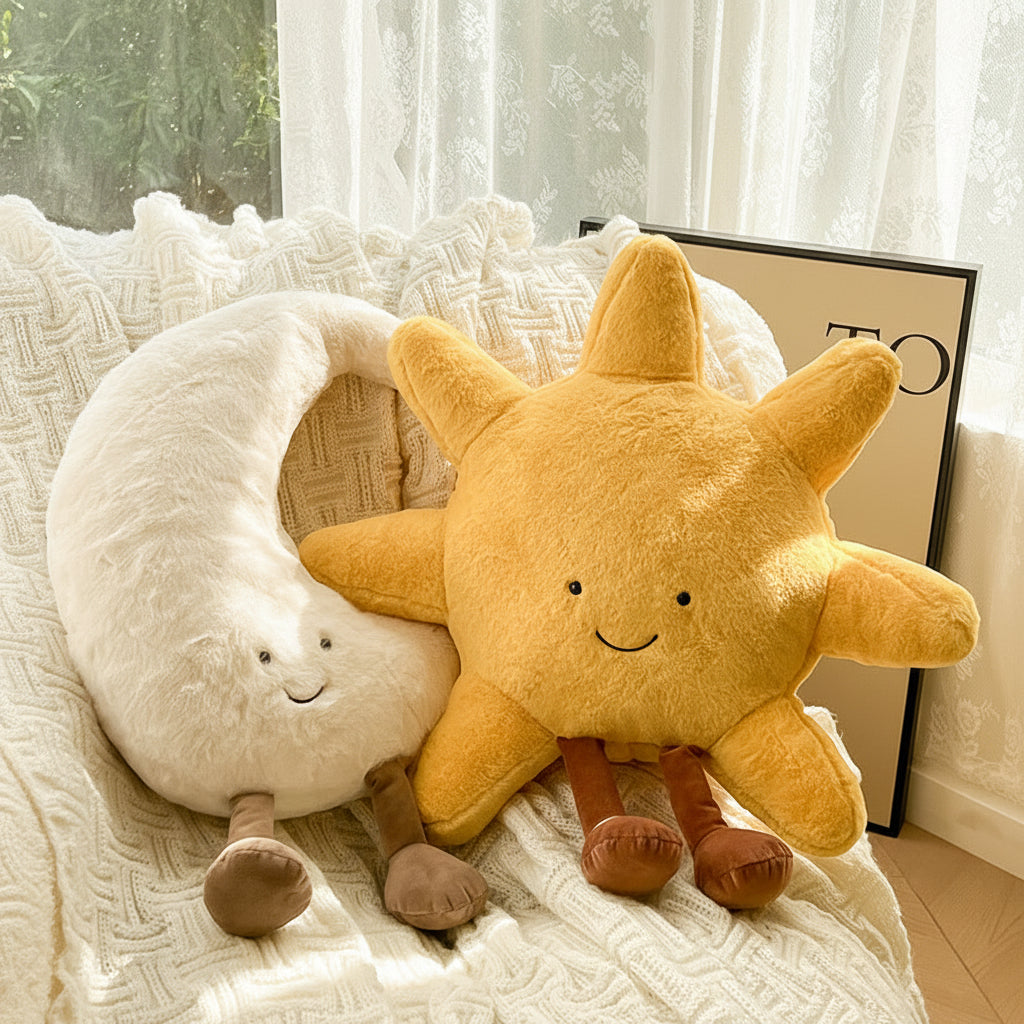Sun Plush Cushion | Smiling Face · Homefinn