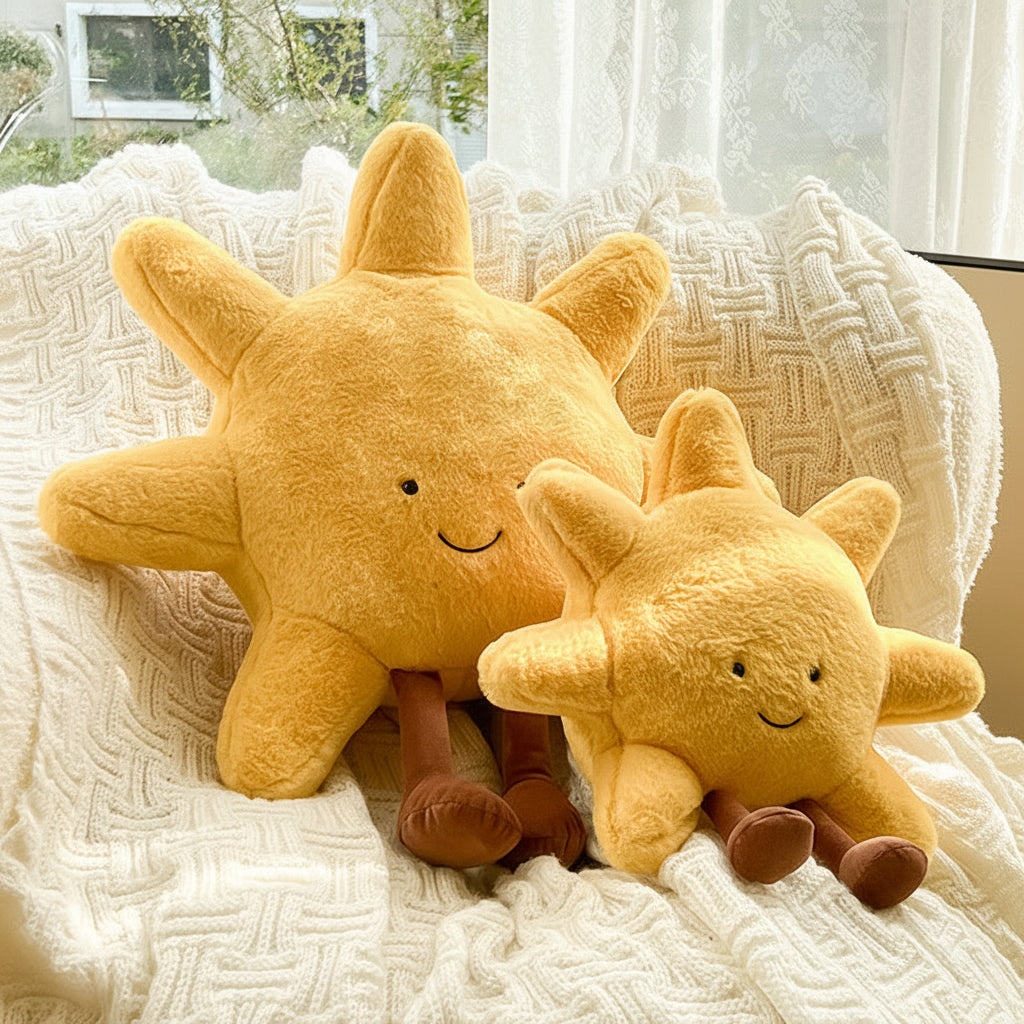 Sun Plush Cushion | Smiling Face · Homefinn