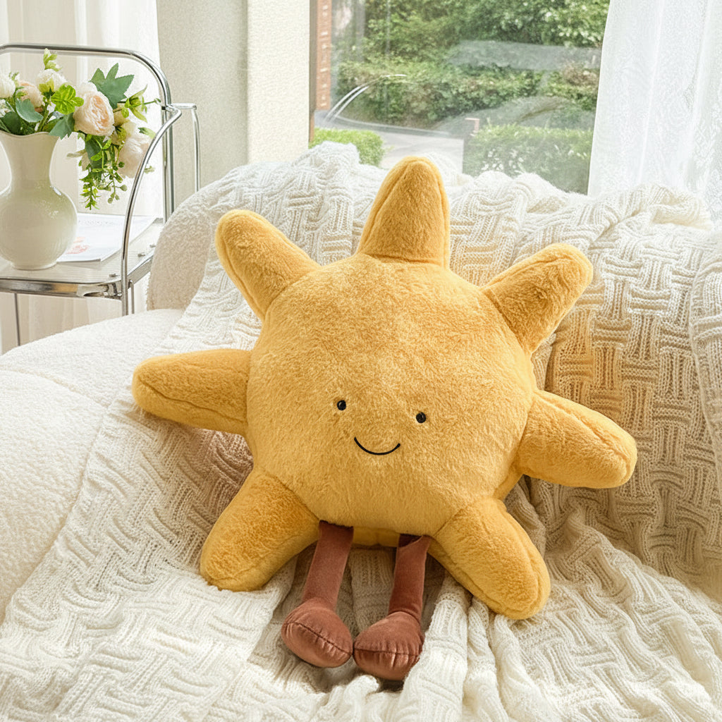 Sun Plush Cushion | Smiling Face · Homefinn