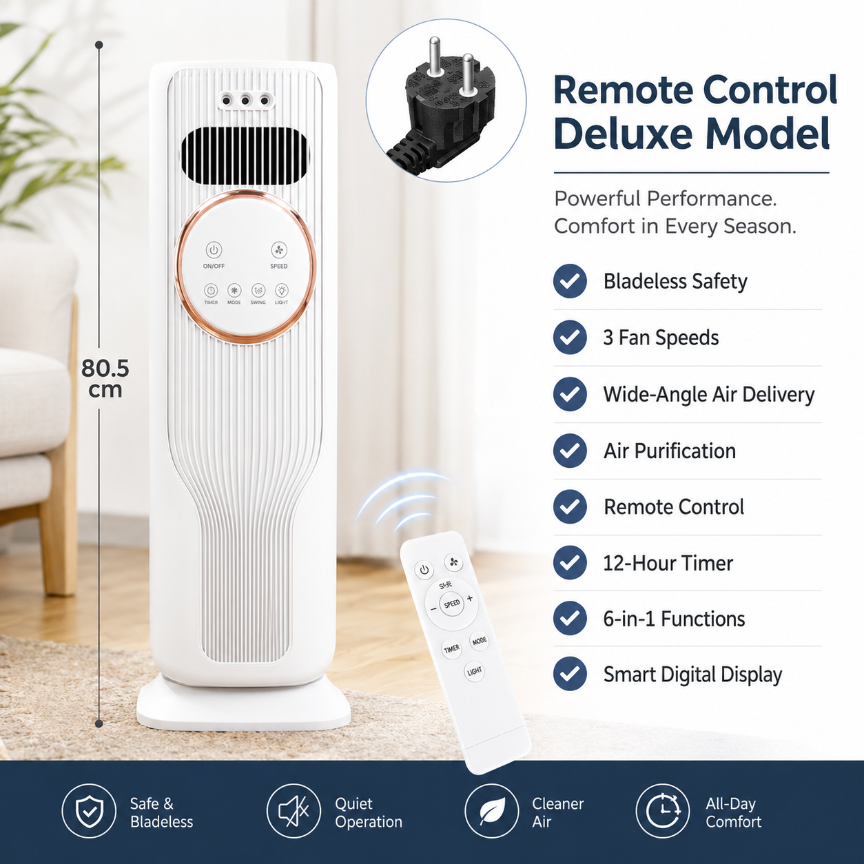 Tower Air Cooler And Heater | Remote Control · Homefinn