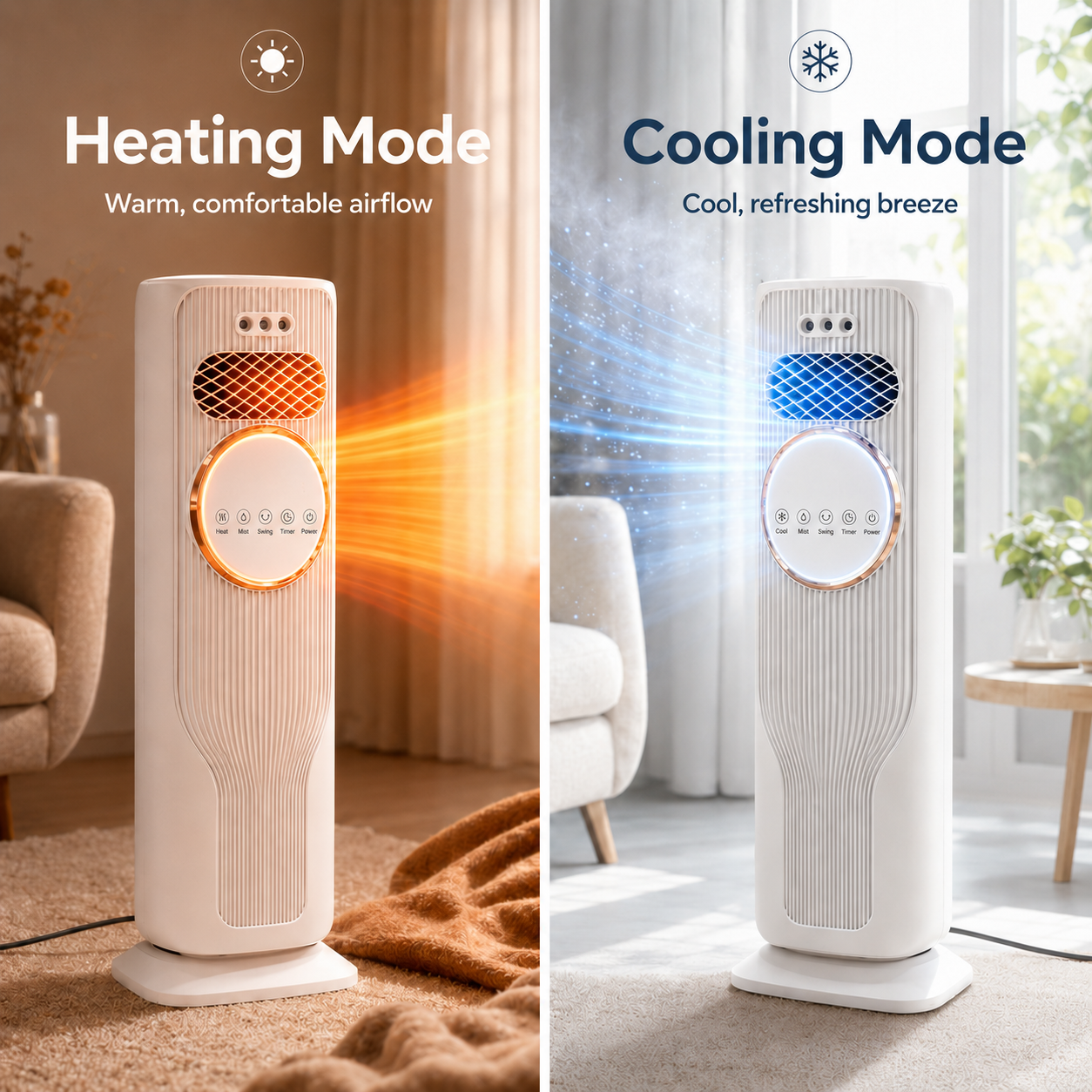 Tower Air Cooler And Heater | Remote Control · Homefinn