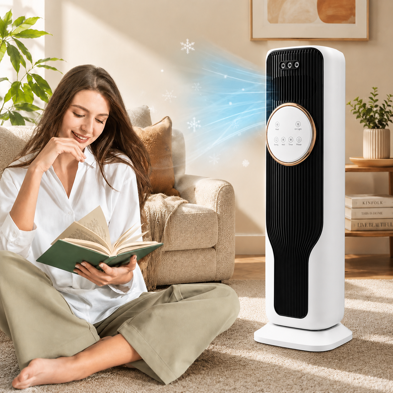 Tower Air Cooler And Heater | Remote Control · Homefinn