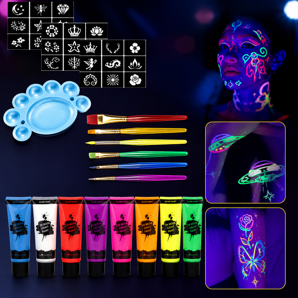 UV Body Paint Set | Glow In Dark · Homefinn