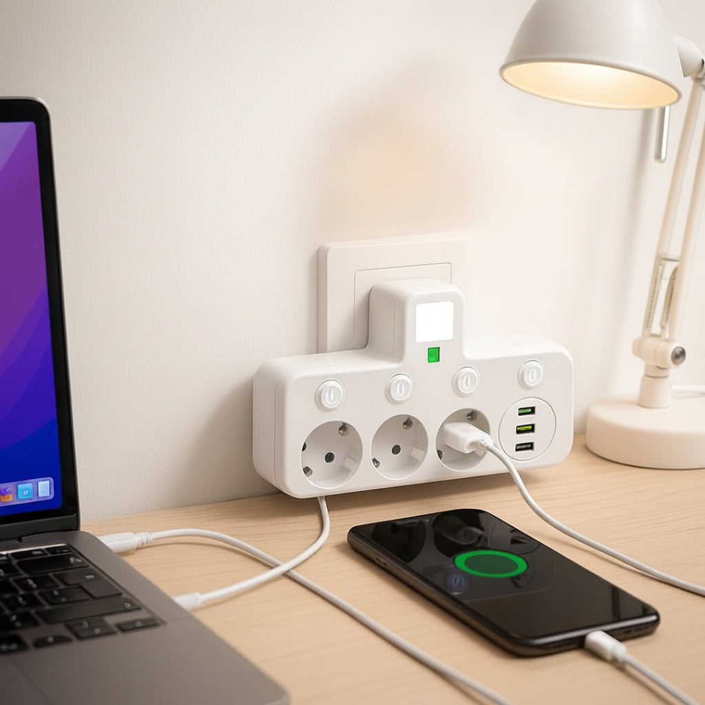 Wall Mounted Power Strip | USB Ports · Homefinn