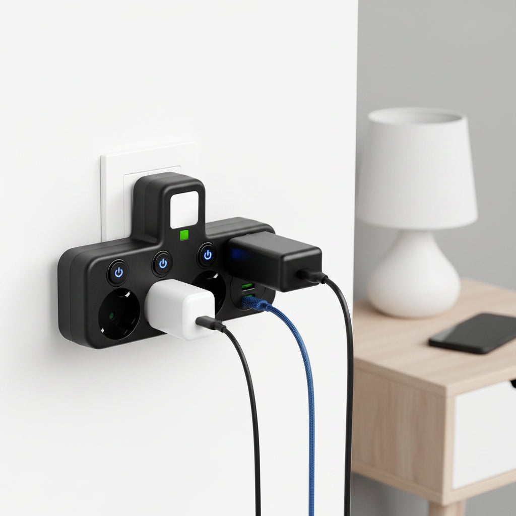 Wall Mounted Power Strip | USB Ports · Homefinn