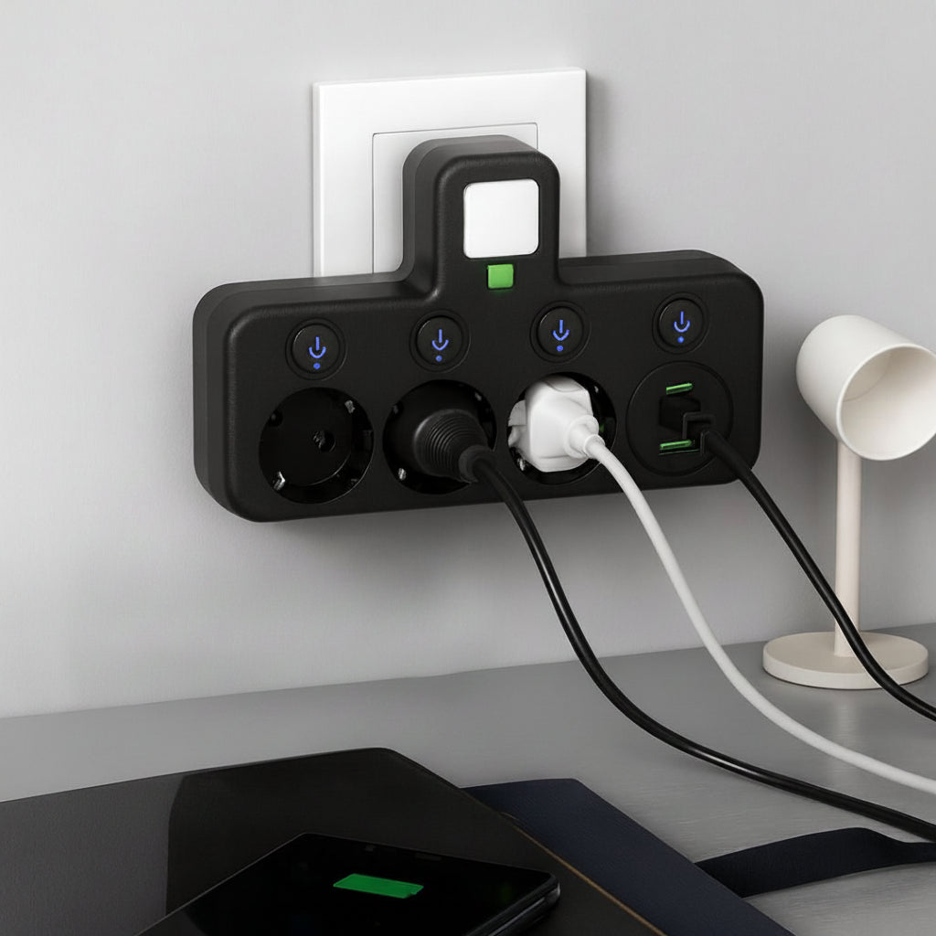 Wall Mounted Power Strip | USB Ports · Homefinn