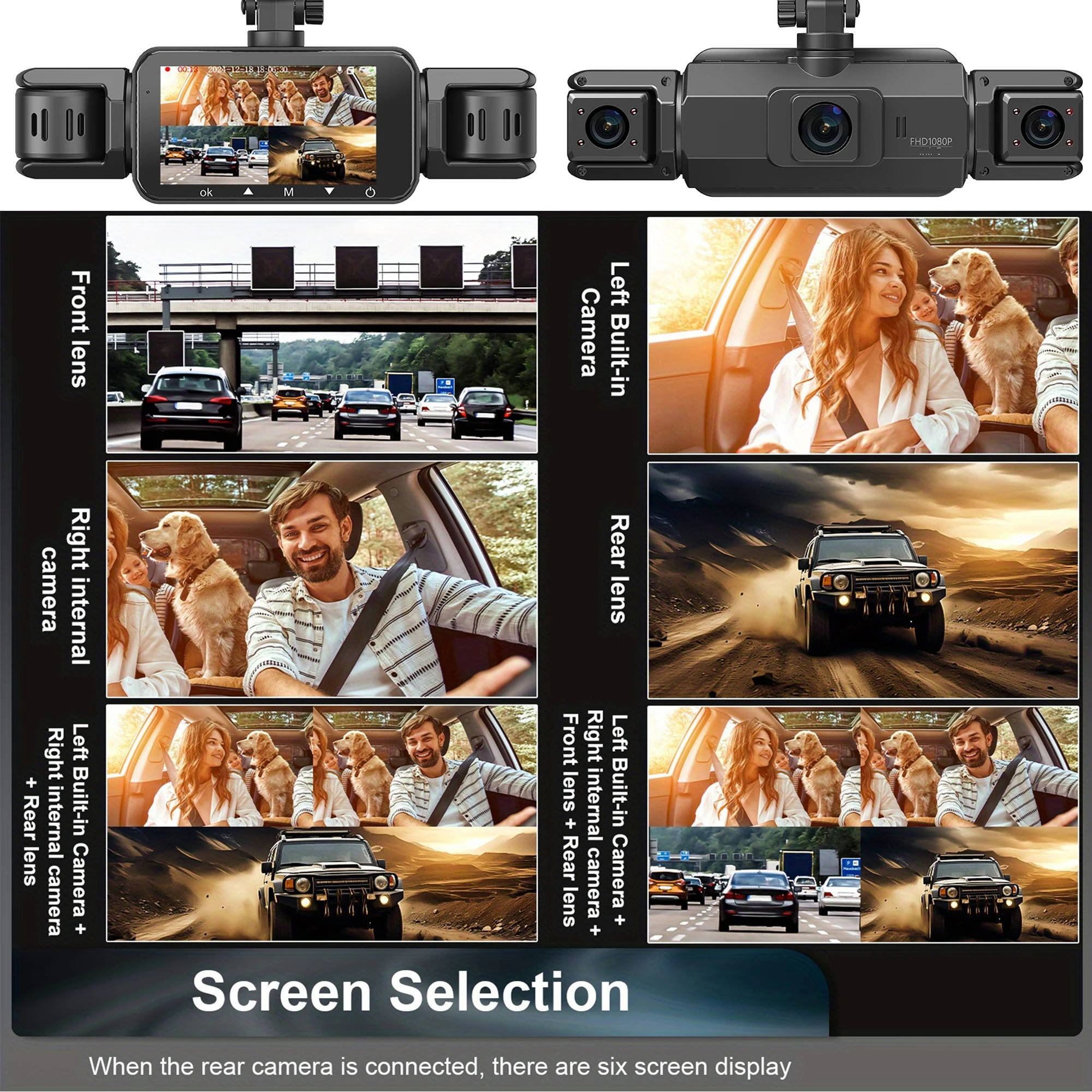 Wireless Dash Cam | Four Camera · Homefinn