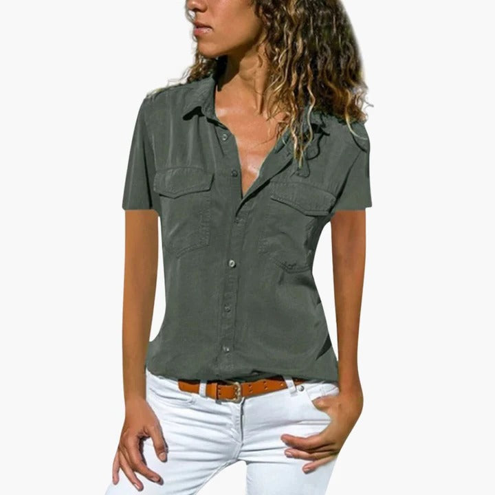 Women Casual Shirt | Short Sleeve Top-Women Shirt-Homefinn