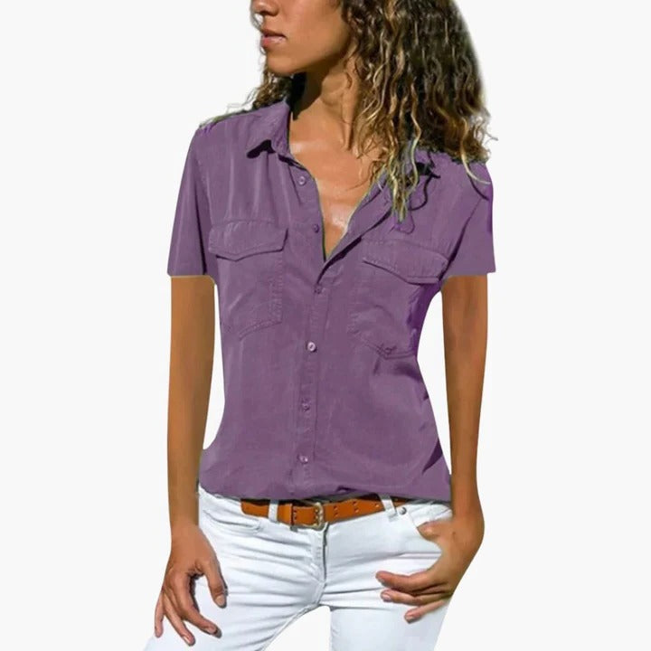 Women Casual Shirt | Short Sleeve Top-Women Shirt-Homefinn