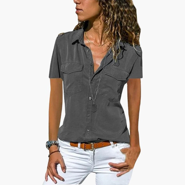 Women Casual Shirt | Short Sleeve Top-Women Shirt-Homefinn