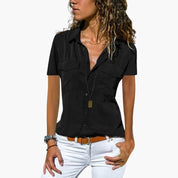 Women Casual Shirt | Short Sleeve Top-Women Shirt-Homefinn