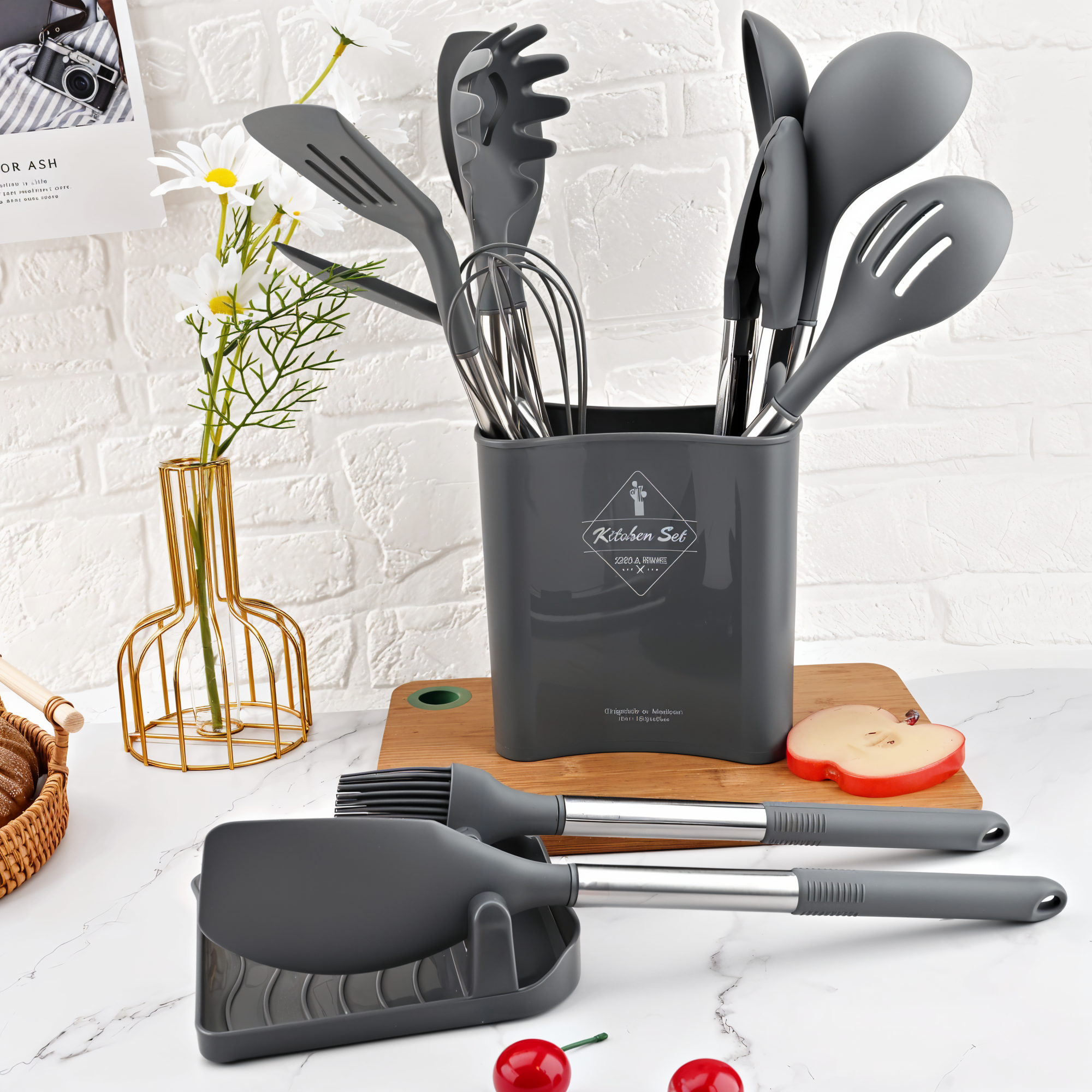 Kitchen Utensil Set | Cooking Tool Holder Set-Kitchen Tools-Homefinn