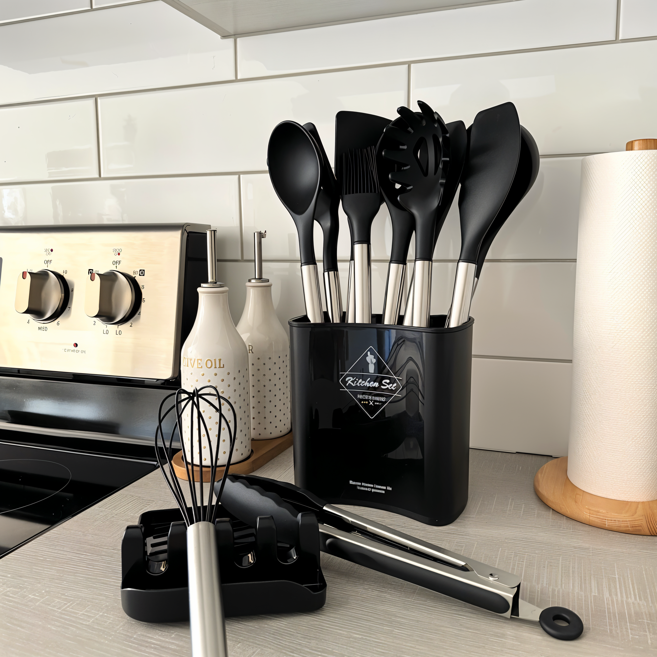 Kitchen Utensil Set | Cooking Tool Holder Set-Kitchen Tools-Homefinn