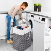 75L Waterproof Laundry Basket | Foldable Fabric Clothes Hamper with Handles - Image 2