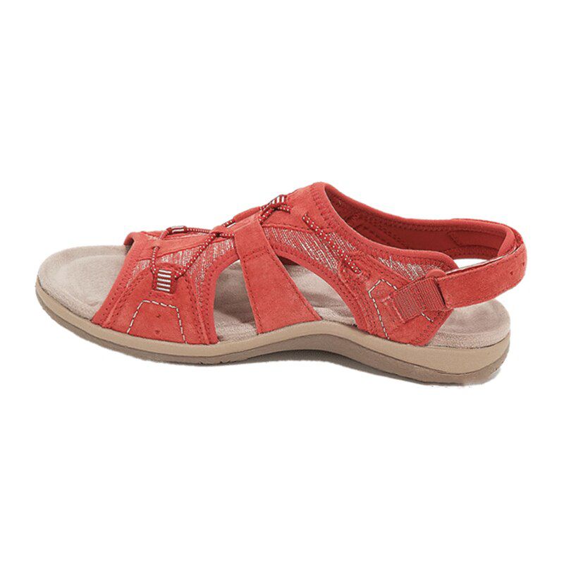 Women's Solid Open Toe Sandals | Multi Strap Adjustable Closures Everyday Wear-Women Shoes-Homefinn