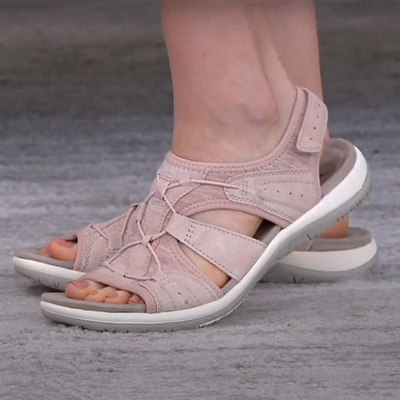 Women's Solid Open Toe Sandals | Multi Strap Adjustable Closures Everyday Wear-Women Shoes-Homefinn