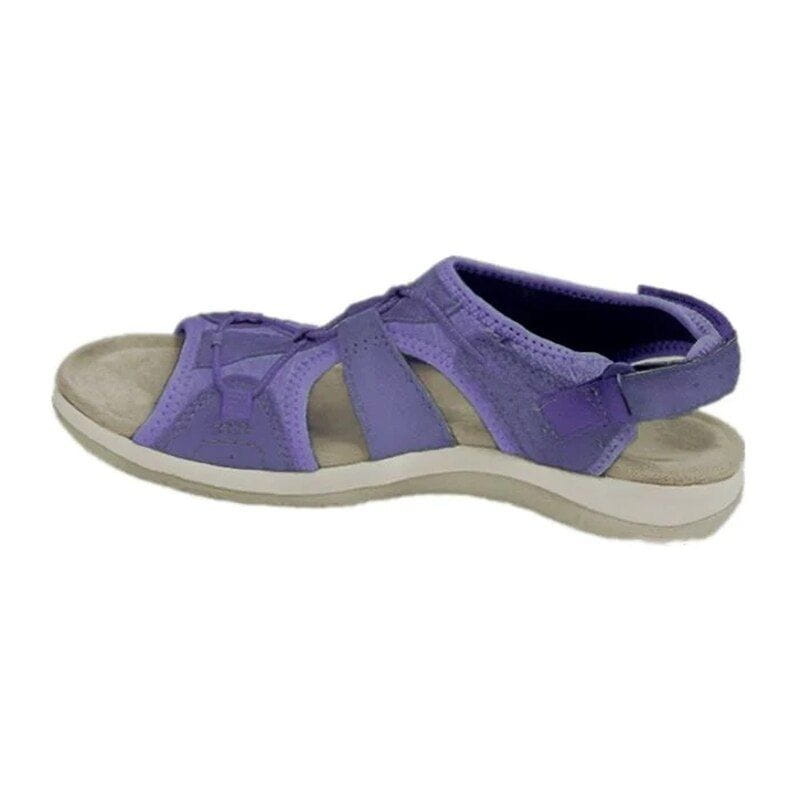 Women's Solid Open Toe Sandals | Multi Strap Adjustable Closures Everyday Wear-Women Shoes-Homefinn
