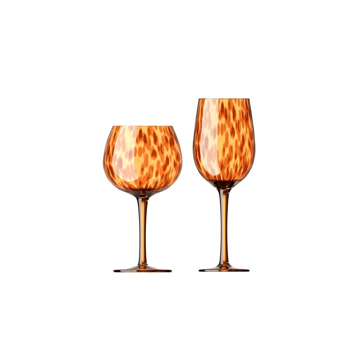 Leopard Pattern Wine Glass | Stemmed Beverage Glass Dining Use-Glass-Homefinn